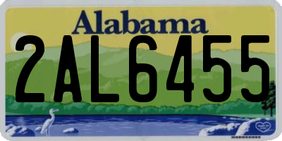 AL license plate 2AL6455