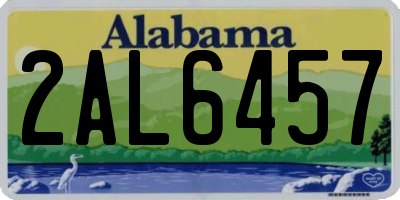 AL license plate 2AL6457