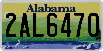 AL license plate 2AL6470