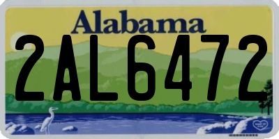 AL license plate 2AL6472