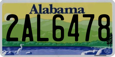 AL license plate 2AL6478