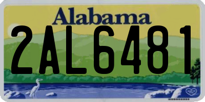AL license plate 2AL6481