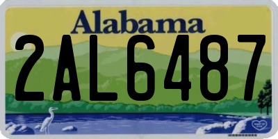 AL license plate 2AL6487