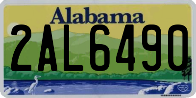 AL license plate 2AL6490
