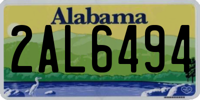 AL license plate 2AL6494