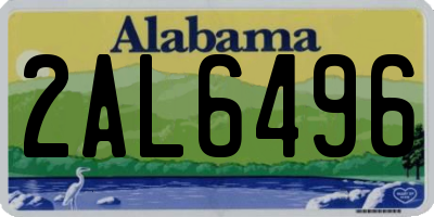 AL license plate 2AL6496