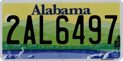 AL license plate 2AL6497