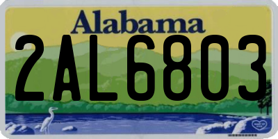 AL license plate 2AL6803