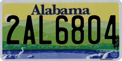 AL license plate 2AL6804