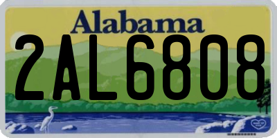 AL license plate 2AL6808