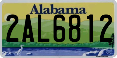 AL license plate 2AL6812