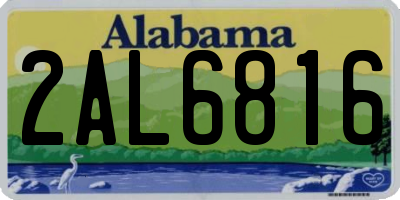AL license plate 2AL6816
