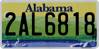 AL license plate 2AL6818