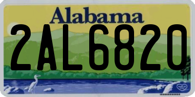 AL license plate 2AL6820