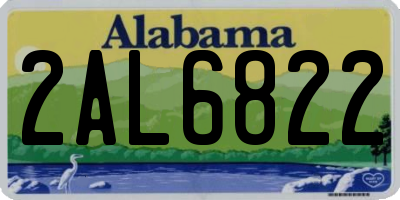 AL license plate 2AL6822