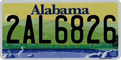 AL license plate 2AL6826