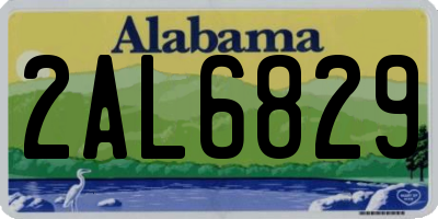AL license plate 2AL6829