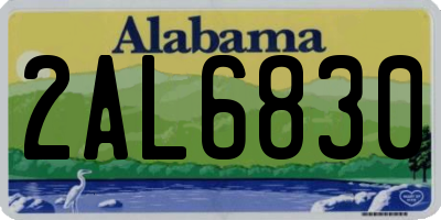 AL license plate 2AL6830