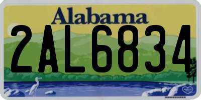 AL license plate 2AL6834