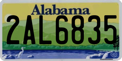 AL license plate 2AL6835