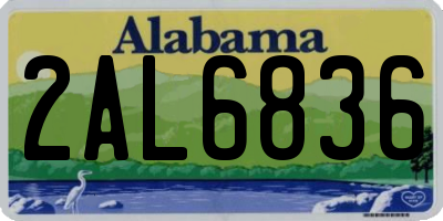 AL license plate 2AL6836