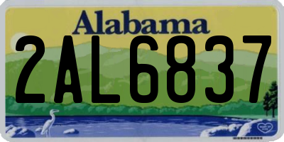 AL license plate 2AL6837