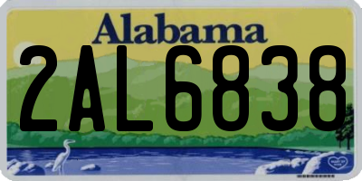 AL license plate 2AL6838