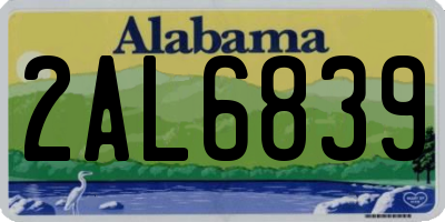 AL license plate 2AL6839