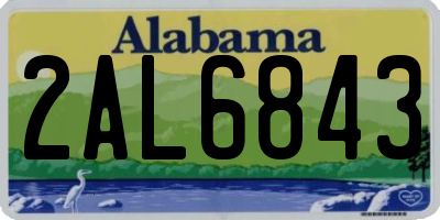 AL license plate 2AL6843