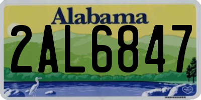 AL license plate 2AL6847