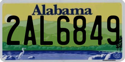 AL license plate 2AL6849