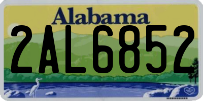 AL license plate 2AL6852
