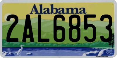 AL license plate 2AL6853