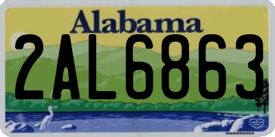 AL license plate 2AL6863