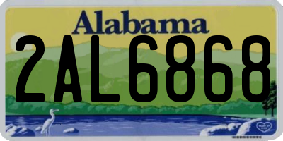 AL license plate 2AL6868