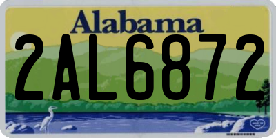 AL license plate 2AL6872