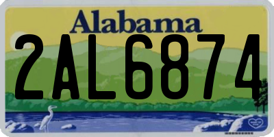 AL license plate 2AL6874