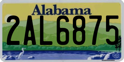 AL license plate 2AL6875
