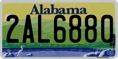 AL license plate 2AL6880