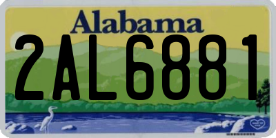 AL license plate 2AL6881