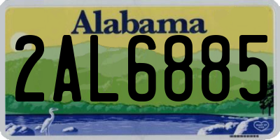 AL license plate 2AL6885