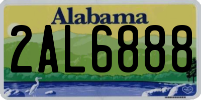 AL license plate 2AL6888