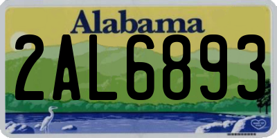 AL license plate 2AL6893