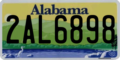 AL license plate 2AL6898