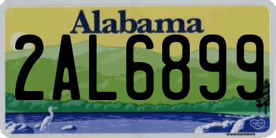 AL license plate 2AL6899