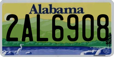 AL license plate 2AL6908