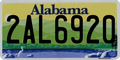 AL license plate 2AL6920