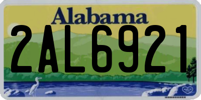 AL license plate 2AL6921