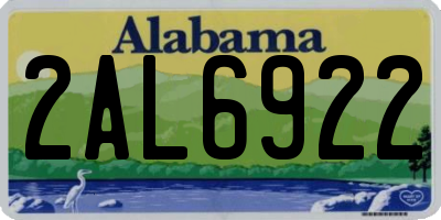 AL license plate 2AL6922