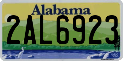 AL license plate 2AL6923